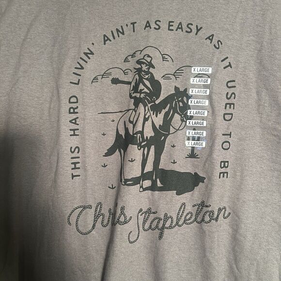 Chris Stapleton Men's Mineral Stone Acid Distressed Vintage Wash Tee T-Shirt/New - Picture 1 of 5